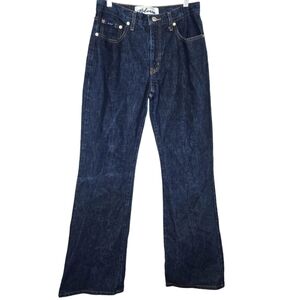 Express Bleus Vintage Dark Wash High Rise Wide Leg Flare Denim Jeans Size 7 / 8